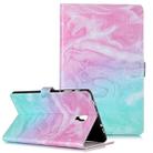 Colored Drawing Pattern Horizontal Flip PU Leather Case with Holder & Card Slots & Wallet For Galaxy Tab A 10.5 / T590(Pink Green  Marble) - 1
