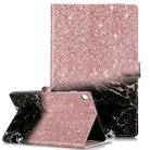 Colored Drawing Pattern Horizontal Flip PU Leather Case with Holder & Card Slots & Wallet For Galaxy Tab S5e / T720(Rose Gold Black Marble) - 1