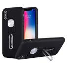 Shockproof TPU + PC Protective Case with Holder For iPhone XS / X(Black) - 1