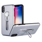Shockproof TPU + PC Protective Case with Holder For iPhone XS / X(Silver) - 1