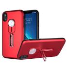 Shockproof TPU + PC Protective Case with Holder For iPhone XR(Red) - 1