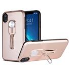 Shockproof TPU + PC Protective Case with Holder For iPhone XR (Rose Gold)  - 1