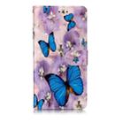 Oil Embossed Coloured Drawing Pattern Horizontal Flip PU Leather Case with Holder & Card Slots & Wallet & Photo Frame For LG G8 ThinQ(Purple Flower Butterfly) - 1