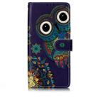 Oil Embossed Coloured Drawing Pattern Horizontal Flip PU Leather Case with Holder & Card Slots & Wallet & Photo Frame For Galaxy S10 5G(Blue Owl) - 1