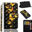 3D Painting Pattern Coloured Drawing Horizontal Flip TPU + PU Leather Case with Holder & Card Slots & Wallet for LG Q60 / K50(Golden Butterfly) - 1