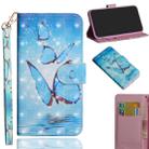 3D Painting Pattern Coloured Drawing Horizontal Flip TPU + PU Leather Case with Holder & Card Slots & Wallet for LG Q60 / K50(Three Butterflies) - 1