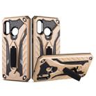 Shockproof TPU + PC Protective Case with Holder For Galaxy A40(Gold) - 1