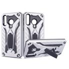 Shockproof TPU + PC Protective Case with Holder For Galaxy M30(Silver) - 1