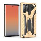 Shockproof TPU + PC Protective Case with Holder For Galaxy Note 10(Gold) - 1