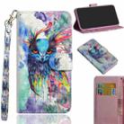 3D Painting Pattern Coloured Drawing Horizontal Flip TPU + PU Leather Case with Holder & Card Slots & Wallet for Huawei Honor 10i / 20 Lite(Watercolor Owl) - 1