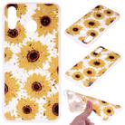 Cartoon Pattern Gold Foil Style Dropping Glue TPU Soft Protective Case for Galaxy A40(Sunflower) - 1