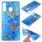 Cartoon Pattern Gold Foil Style Dropping Glue TPU Soft Protective Case for Galaxy A50(Blue Butterfly) - 1