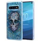 Cartoon Pattern Gold Foil Style Dropping Glue TPU Soft Protective Case for Galaxy S10+(Skull) - 1