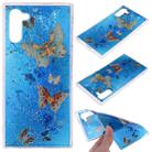Cartoon Pattern Gold Foil Style Dropping Glue TPU Soft Protective Case for Galaxy Note 10(Blue Butterfly) - 1