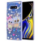 Cartoon Pattern Gold Foil Style Dropping Glue TPU Soft Protective Case for Galaxy Note9(Loving Owl) - 1