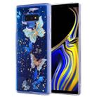 Cartoon Pattern Gold Foil Style Dropping Glue TPU Soft Protective Case for Galaxy Note9(Blue Butterfly) - 1