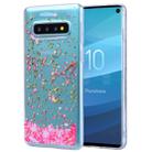 Cartoon Pattern Gold Foil Style Dropping Glue TPU Soft Protective Case for Galaxy S10(Sakura) - 1