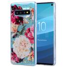 Cartoon Pattern Gold Foil Style Dropping Glue TPU Soft Protective Case for Galaxy S10(Flower) - 1