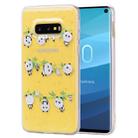 For Galaxy S10e Cartoon Pattern Gold Foil Style Dropping Glue TPU Soft Protective Case(Panda) - 1