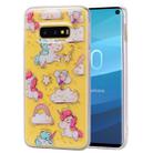 For Galaxy S10e Cartoon Pattern Gold Foil Style Dropping Glue TPU Soft Protective Case(Pony) - 1