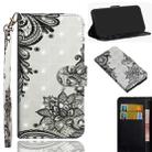 3D Painting Pattern Horizontal Flip TPU + PU Leather Case with Holder & Card Slots & Wallet For Huawei P20 Lite (2019) / Nova 5i(Black Flower) - 1