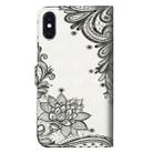 For iPhone X / XS 3D Painting Pattern Horizontal Flip TPU + PU Leather Case with Holder & Card Slots & Wallet(Black Flower) - 4