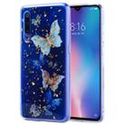 Cartoon Pattern Gold Foil Style Dropping Glue TPU Soft Protective Case for Xiaomi Mi 9(Blue Butterfly) - 1