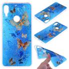 Cartoon Pattern Gold Foil Style Dropping Glue TPU Soft Protective Case for Xiaomi Redmi Note 7(Blue Butterfly) - 1