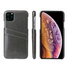For iPhone 11 Pro Fierre Shann Retro Oil Wax Texture PU Leather Case with Card Slots (Black) - 1