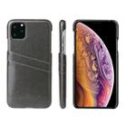 For iPhone 11 Pro Max Fierre Shann Retro Oil Wax Texture PU Leather Case with Card Slots (Black) - 1