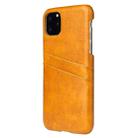 For iPhone 11 Pro Max Fierre Shann Retro Oil Wax Texture PU Leather Case with Card Slots (Yellow) - 2
