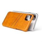 For iPhone 11 Pro Max Fierre Shann Retro Oil Wax Texture PU Leather Case with Card Slots (Yellow) - 4