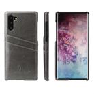 Fierre Shann Retro Oil Wax Texture PU Leather Case with Card Slots for Galaxy Note 10(Black) - 1