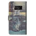 3D Painting Pattern Horizontal Flip TPU + PU Leather Case with Holder & Card Slots & Wallet For Galaxy S8(Cat Tiger) - 4