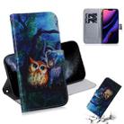 For iPhone 11 Pro 3D Colored Drawing Horizontal Flip Leather Case, with Holder & Card Slot & Wallet (Oil Painting Owl) - 1