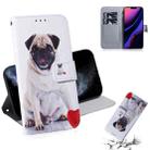 For iPhone 11 Pro 3D Colored Drawing Horizontal Flip Leather Case, with Holder & Card Slot & Wallet (Pug) - 1