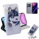 For iPhone 11 3D Colored Drawing Horizontal Flip Leather Case, with Holder & Card Slot & Wallet (White Wolf) - 1