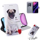 For iPhone 11 3D Colored Drawing Horizontal Flip Leather Case, with Holder & Card Slot & Wallet (Pug) - 1