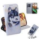 3D Colored Drawing Horizontal Flip Leather Case, with Holder & Card Slot & Wallet For Galaxy Note 10(White Wolf) - 1