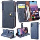 Vintage Cowhide Sling Texture Horizontal Flip Leather Case with Card Slots & Wallet & Holder for Galaxy Note 10+(Blue) - 1