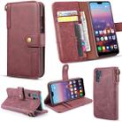 Vintage Cowhide Sling Texture Horizontal Flip Leather Case with Card Slots & Wallet & Holder for Galaxy Note 10+(Red) - 1