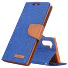 GOOSPERY CANVAS DIARY Horizontal Flip PU Leather Case with Card Slots & Wallet & Holder for Galaxy Note 10(Blue) - 1