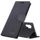 GOOSPERY CANVAS DIARY Horizontal Flip PU Leather Case with Card Slots & Wallet & Holder for Galaxy Note 10+(Black) - 1