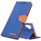 GOOSPERY CANVAS DIARY Horizontal Flip PU Leather Case with Card Slots & Wallet & Holder for Galaxy Note 10+(Blue) - 1