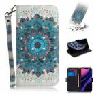 For iPhone 11 Pro 3D Colored Drawing Horizontal Flip Leather Case, with Holder & Card Slot & Wallet (Peacock Wreath) - 1