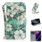 For iPhone 11 Pro 3D Colored Drawing Horizontal Flip Leather Case, with Holder & Card Slot & Wallet (Watercolor Flower) - 1