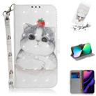 For iPhone 11 Pro Max 3D Colored Drawing Horizontal Flip Leather Case, with Holder & Card Slot & Wallet (Cute Cat) - 1