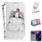 For iPhone 11 3D Colored Drawing Horizontal Flip Leather Case, with Holder & Card Slot & Wallet (Cute Cat) - 1