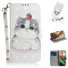 3D Colored Drawing Horizontal Flip Leather Case, with Holder & Card Slot & Wallet For Galaxy Note 10(Cute Cat) - 1