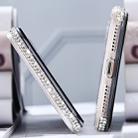For iPhone X / XS TPU + Epoxy Triangular Glass Diamond Phone Protective Case(Black White) - 3